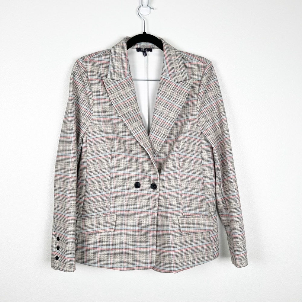 NYDJ Modern Plaid Ponte Knit‎ Blazer Sz M - Picture 2 of 7